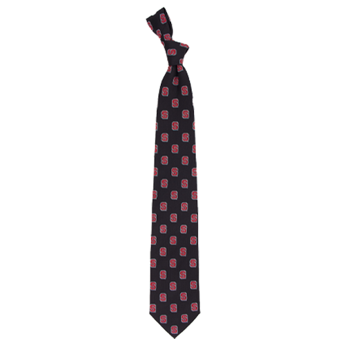 NC State Wolfpack Black Block S Echo Tie