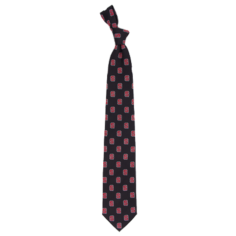NC State Wolfpack Black Block S Echo Tie