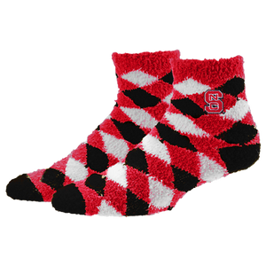 NC State Wolfpack Block S Fuzzy Diamond Socks