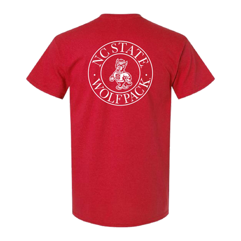 NC State Wolfpack Red Strutting Wolf Pocket T-Shirt