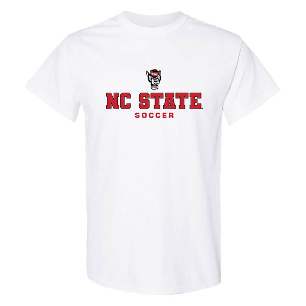 NC State Wolfpack White Wolfhead Soccer T-Shirt