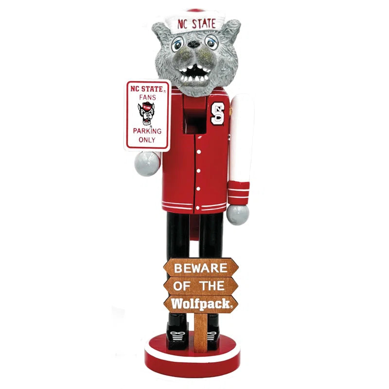 NC State Wolfpack 12" Mr. Wuf Beware Nutcracker