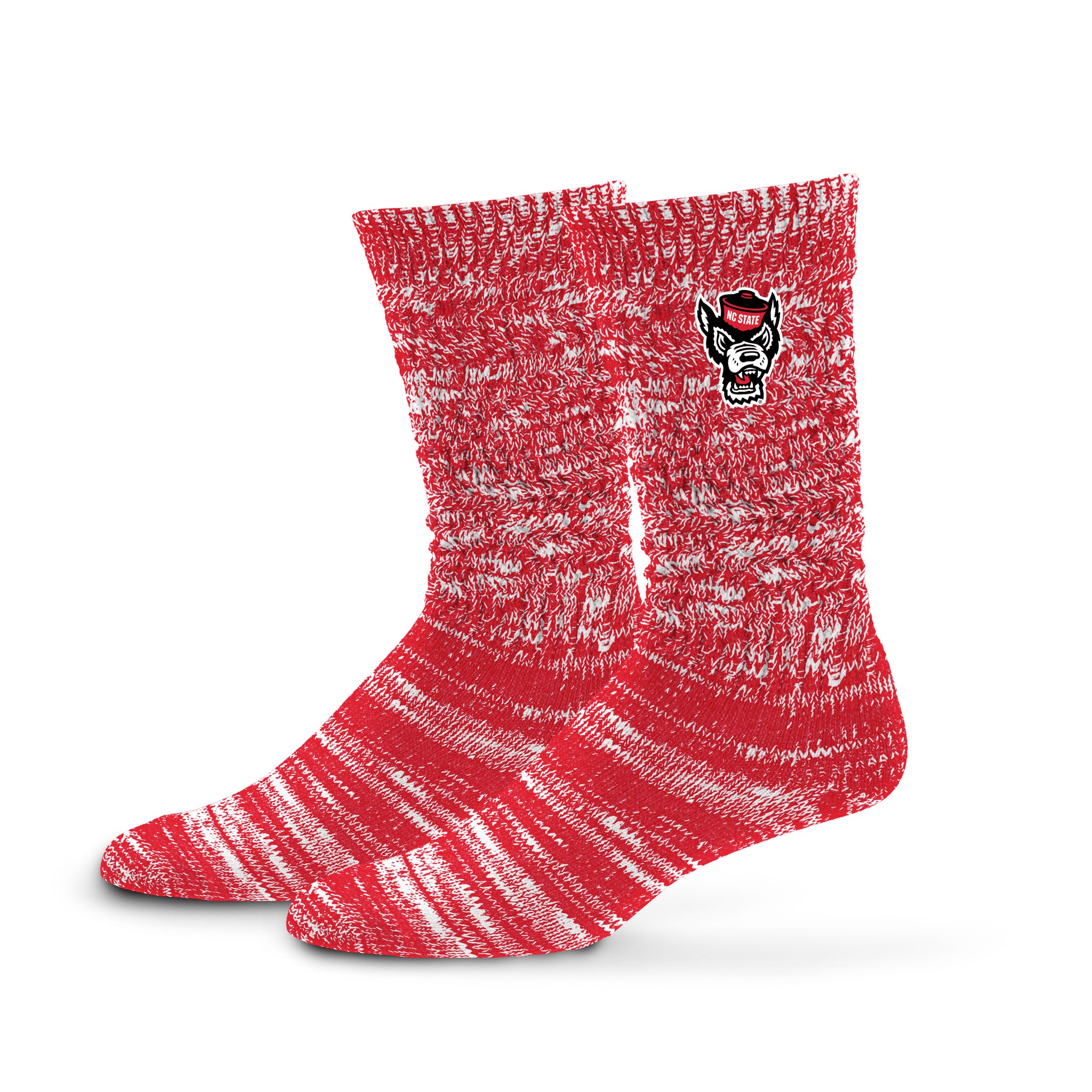 NC State Wolfpack Red Slouch Slub Wolfhead Socks