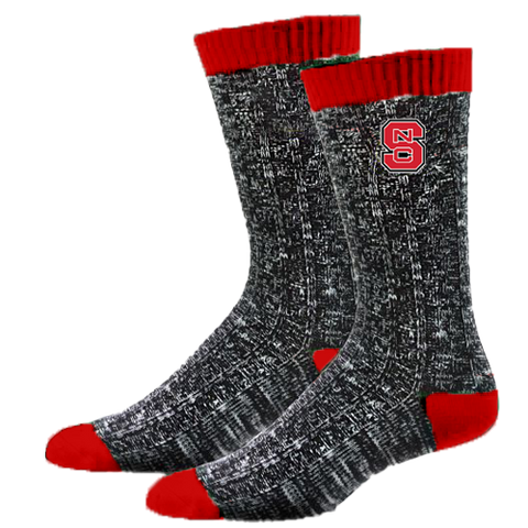NC State Wolfpack FBF Black Marled Block S Socks