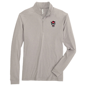 NC State Wolfpack Johnnie-O Grey Freeborne Wolfhead 1/4 Zip Pullover