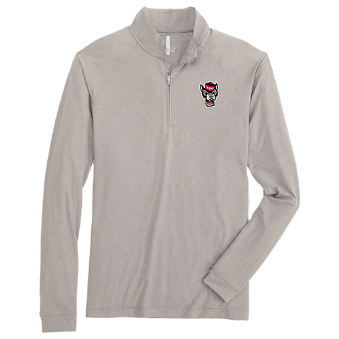 NC State Wolfpack Johnnie-O Grey Freeborne Wolfhead 1/4 Zip Pullover