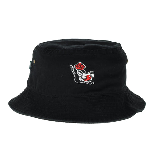 NC State Wolfpack Legacy Black Slobbering Wolf Bucket Hat