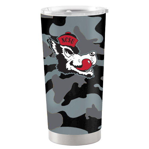 NC State Wolfpack 20oz. Slobbering Wolf Camo Stainless Tumbler