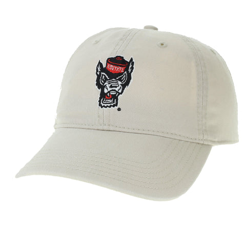 NC State Wolfpack Legacy Khaki Wolfhead Adjustable Hat