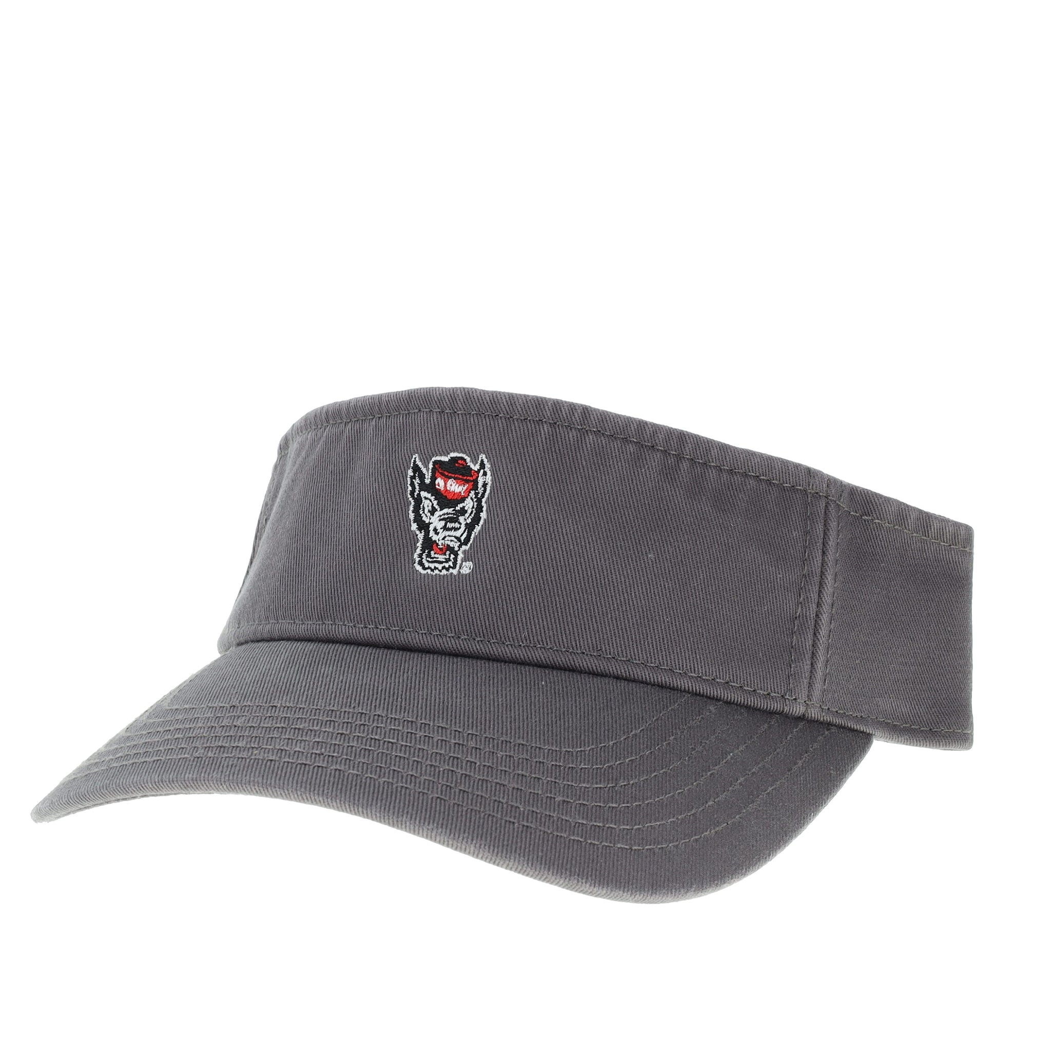 NC State Wolfpack Legacy Wolfhead Charcoal Visor