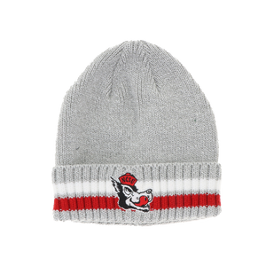NC State Wolfpack Legacy Grey Striped Slobbering Wolf Cuffed Beanie
