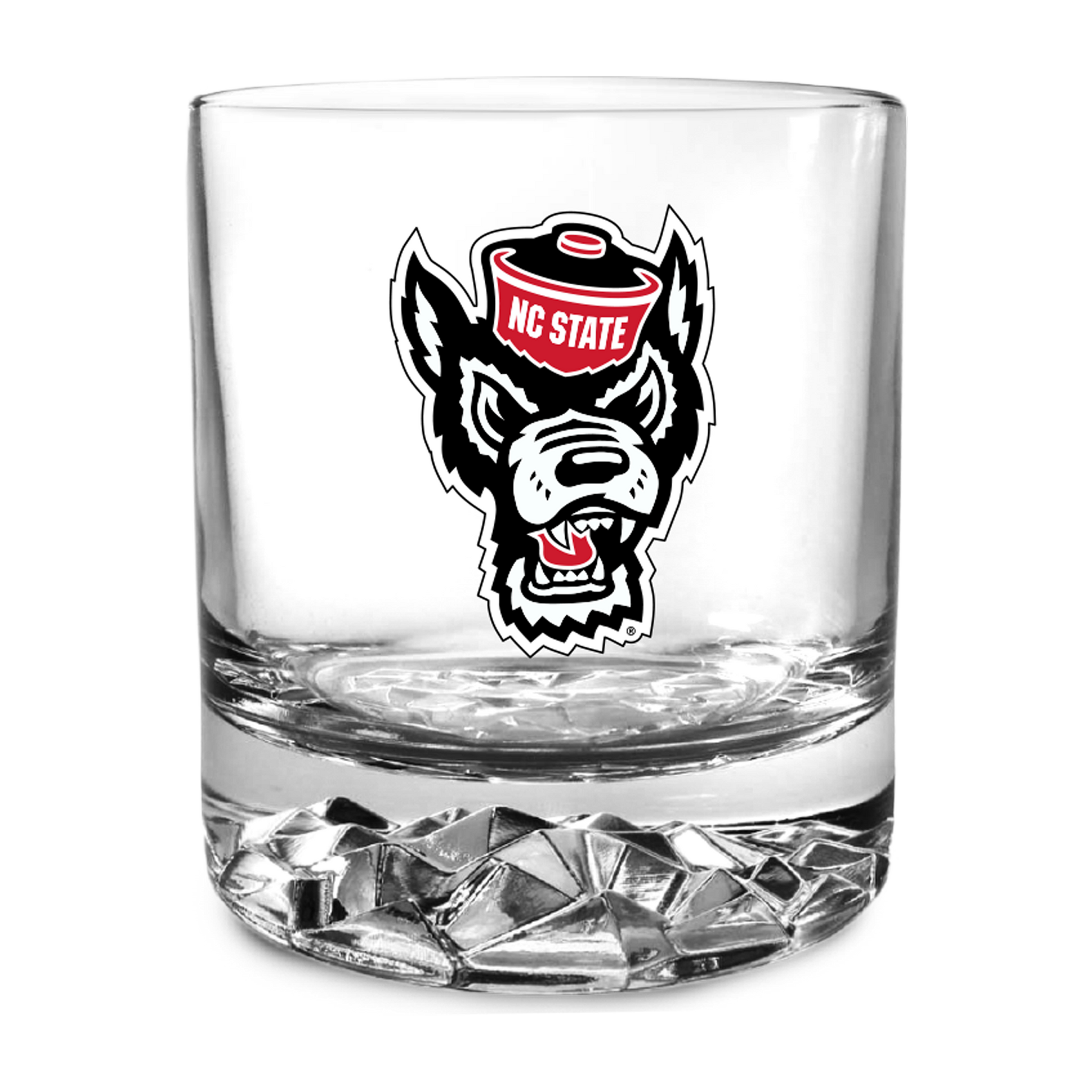 NC State Wolfpack 11oz Pewter Wolfhead Rocks Glass