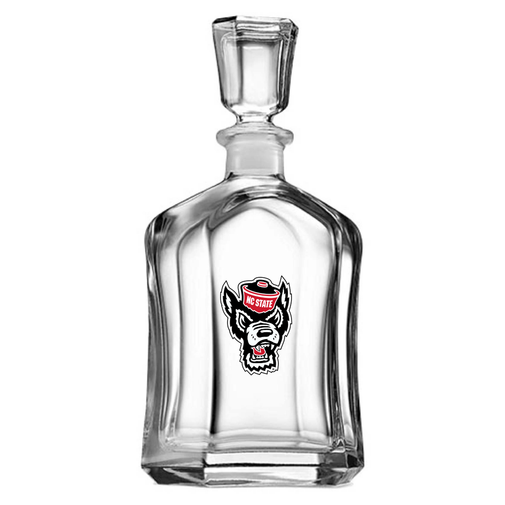 NC State Wolfpack Crystal Decanter w/Pewter Wolfhead