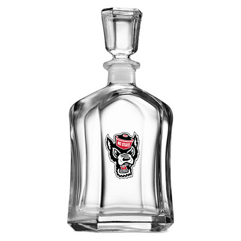 NC State Wolfpack Crystal Decanter w/Pewter Wolfhead