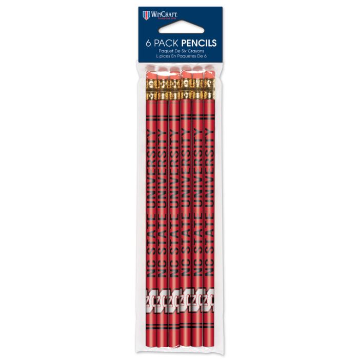 NC State Wolfpack Red and Black 6 Pack of Pencils