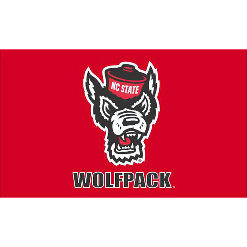 NC State Wolfpack Red Wolfhead 3'X5' Flag