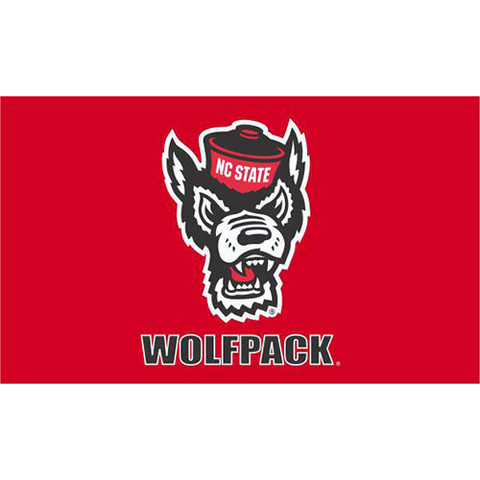 NC State Wolfpack Red Wolfhead 3'X5' Flag