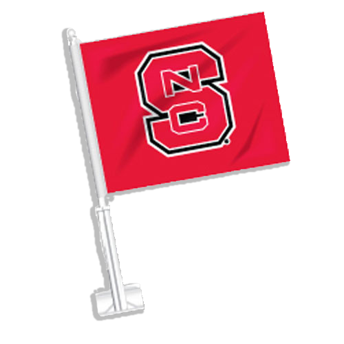 NC State Wolfpack Red Block S Car Flag