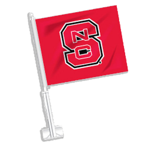 NC State Wolfpack Red Block S Car Flag
