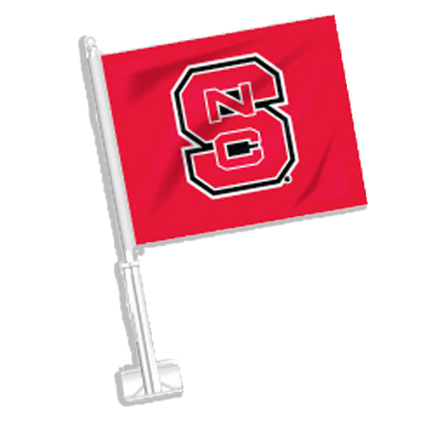 NC State Wolfpack Red Block S Car Flag