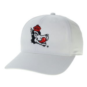 NC State Wolfpack Legacy White Slobbering Wolf Back 9 Stretch Fit Hat