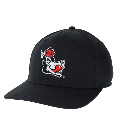 NC State Wolfpack Legacy Black Slobbering Wolf Back 9 Stretch Fit Hat