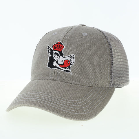 NC State Wolfpack Legacy Grey Slobbering Wolf Dashboard Trucker Adjustable Hat