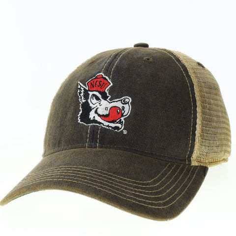 NC State Wolfpack Legacy Youth Black Slobbering Wolf Trucker Adjustable Hat
