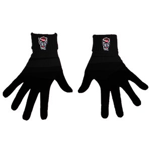 NC State Wolfpack Women's Black Wolfhead Knit Gloves