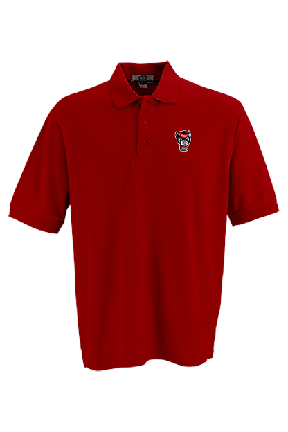 NC State Wolfpack Red Wolfhead Soft-Blend Pique Polo