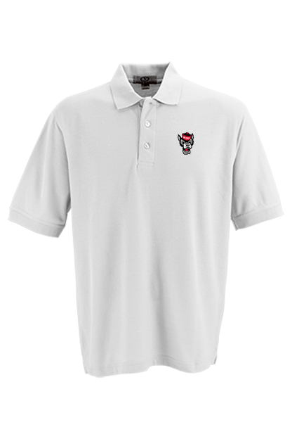 NC State Wolfpack White Wolfhead Soft-Blend Pique Polo