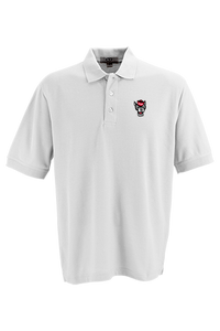 NC State Wolfpack White Wolfhead Soft-Blend Pique Polo