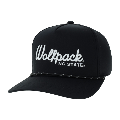 NC State Wolfpack Black "Caddy" Adjustable Snapback Hat