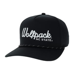 NC State Wolfpack Black "Caddy" Adjustable Snapback Hat