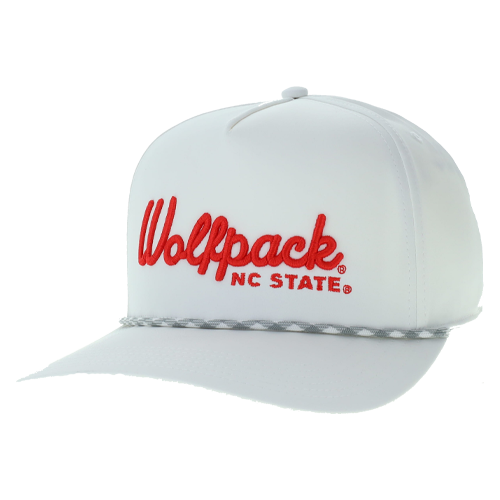 NC State Wolfpack White "Caddy" Adjustable Snapback Hat