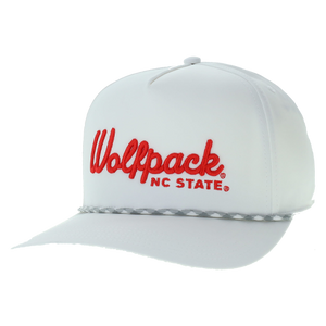NC State Wolfpack White "Caddy" Adjustable Snapback Hat