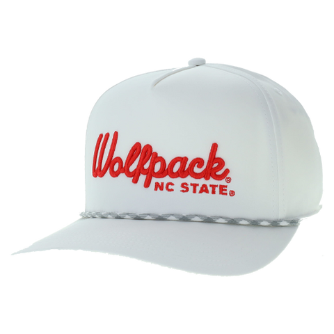NC State Wolfpack White "Caddy" Adjustable Snapback Hat