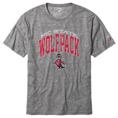 NC State Wolfpack Heather Graphite Strutting Wolf Arch Reclaim T-Shirt