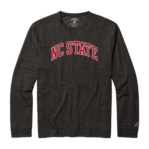 NC State Wolfpack Heather Black Reclaim Arch Long Sleeve T-Shirt