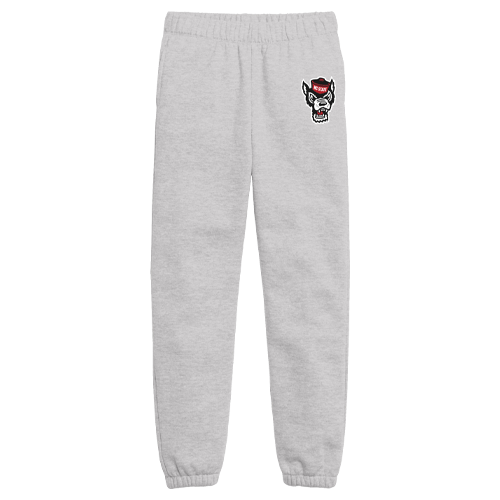 NC State Wolfpack Youth Oxford Grey Wolfhead Sweatpants