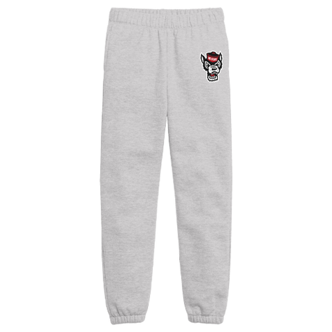 NC State Wolfpack Youth Oxford Grey Wolfhead Sweatpants