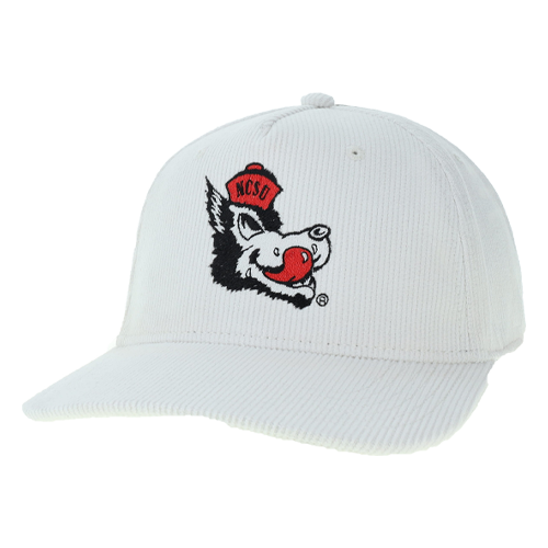 NC State Wolfpack Slobbering Wolf Roadie Ivory Corduroy Hat