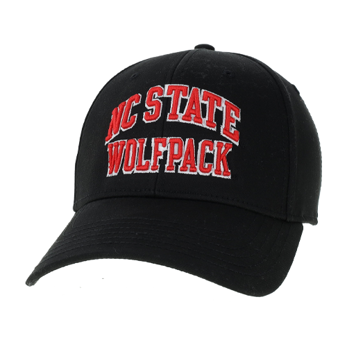 NC State Wolfpack Black Drive Wolfhead Adjustable Hat