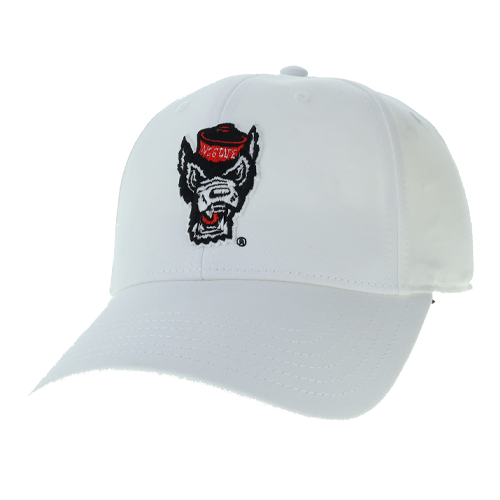 NC State Wolfpack Legacy White Drive Wolfhead Adjustable Hat