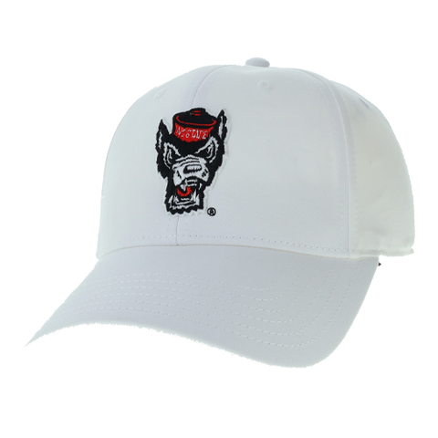 NC State Wolfpack Legacy White Drive Wolfhead Adjustable Hat
