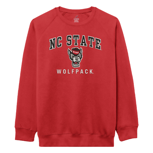 NC State Wolfpack Red Embroidered Crewneck Sweatshirt