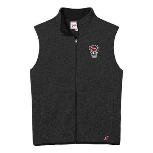 NC State Wolfpack Heathered Black Wolfhead Saranac Full Zip Vest