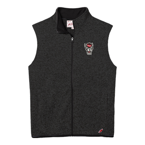 NC State Wolfpack Heathered Black Wolfhead Saranac Full Zip Vest