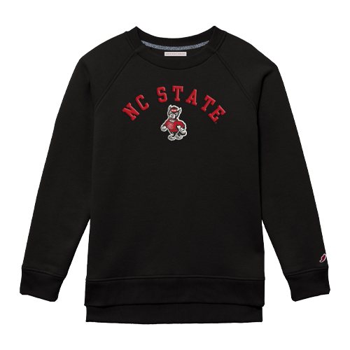 NC State Wolfpack Women's Black Embroidered Crewneck Sweatshirt