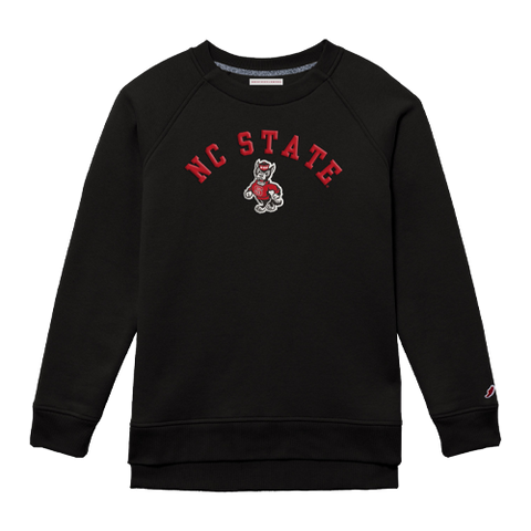 NC State Wolfpack Women's Black Embroidered Crewneck Sweatshirt